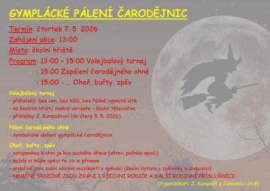 4. Gymplácké pálení čarodějnic – čtvrtek 7. 5.